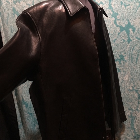 Men’s black leather dress jacket - Picture 2 of 6